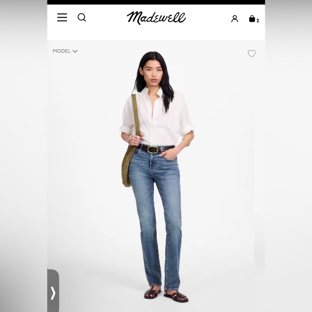 Madewell Straight Leg Jeans in Medium Blue Wash size 26